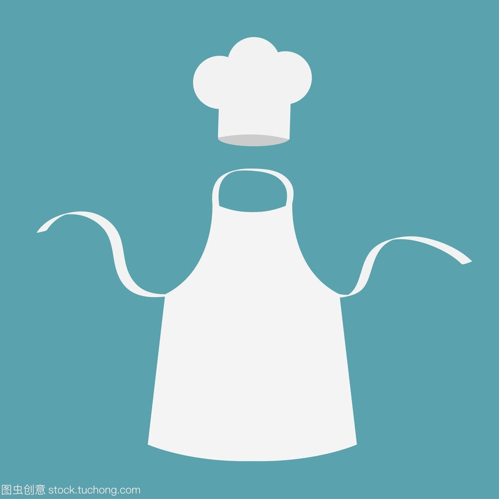 白色空白廚房棉圍裙