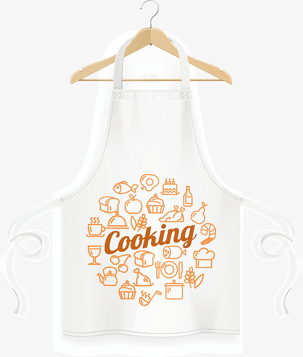 一個白色的圍裙和衣掛矢量圖高清素材 圍裙.