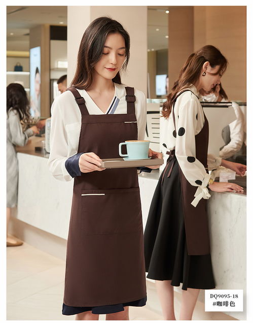 寶優(yōu)妮圍裙家用廚房服務(wù)員工作罩衣日系簡約男女薄款純棉無袖圍腰